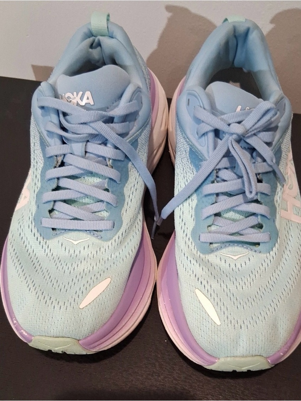 HOKA Bondi 8 Running Shoes Blue Purple Women’s Size 7.5B Cushioned Sneaker - Picture 4 of 9